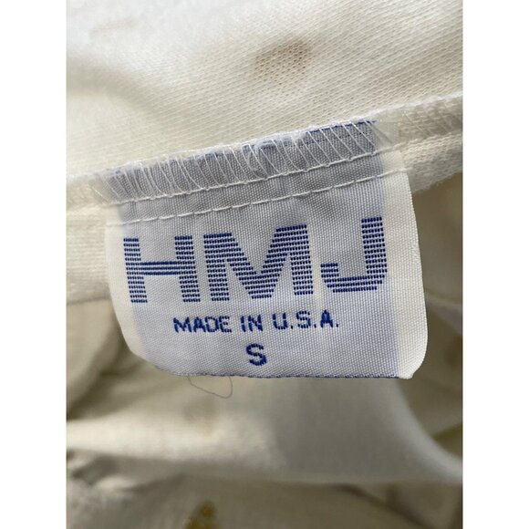 HMJ Vintage 90s Gold Heart Pull On Midi Skirt Womens Small Elastic Waist Cream - Picture 4 of 7